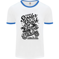 Scooter on the Beach MOD Mens Ringer T-Shirt White/Royal Blue