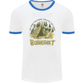 Bushcraft Funny Outdoor Pursuits Scouts Camping Mens Ringer T-Shirt White/Royal Blue