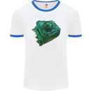 A Polygonal Chameleon Mens Ringer T-Shirt White/Royal Blue