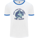 Offensive Turtle Climate Change Environment Mens Ringer T-Shirt White/Royal Blue