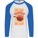 Stay Trippy Little Hippy Magic Mushroom LSD Mens L/S Baseball T-Shirt White/Royal Blue