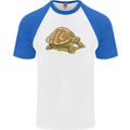 A Brown Tortoise Mens S/S Baseball T-Shirt White/Royal Blue