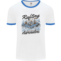 Rafting Get Soaked in Adrenaline White Water Mens Ringer T-Shirt White/Royal Blue