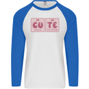 Cute Funny Periodic Table Mens L/S Baseball T-Shirt White/Royal Blue