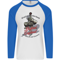 English Brotherhood Mens L/S Baseball T-Shirt White/Royal Blue