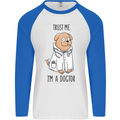 Dog Trust Me I'm a Dogctor Doctor Vet Funny Mens L/S Baseball T-Shirt White/Royal Blue