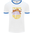 Nicer After Pilates Funny Yoga Dog Mens Ringer T-Shirt White/Royal Blue