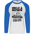 Uncle & Nephew Best Friends Uncle's Day Mens L/S Baseball T-Shirt White/Royal Blue