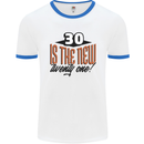 30th Birthday 30 is the New 21 Funny Mens Ringer T-Shirt White/Royal Blue