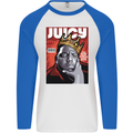 Juicy Rap Music Hip Hop Rapper Mens L/S Baseball T-Shirt White/Royal Blue