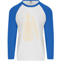 A Violin Cello Mens L/S Baseball T-Shirt White/Royal Blue