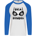 Bra Humbug Snowflake Funny Christmas Mens L/S Baseball T-Shirt White/Royal Blue