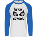 Bra Humbug Snowflake Funny Christmas Mens L/S Baseball T-Shirt White/Royal Blue