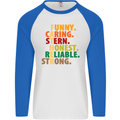 Fathers Day Gift Present For Dad Daddy Mens L/S Baseball T-Shirt White/Royal Blue