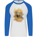 Kitesurfing Spray and Pray Mens L/S Baseball T-Shirt White/Royal Blue