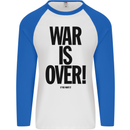 War Is Over if You Want It John Lennon Mens L/S Baseball T-Shirt White/Royal Blue