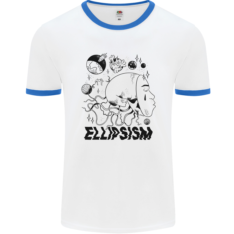 Ellipsism Missing Out on the Future Mens Ringer T-Shirt White/Royal Blue