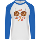 Girls Trip Fancy Dress Costume Holiday Mens L/S Baseball T-Shirt White/Royal Blue