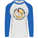 Chickens Poo My Breakfast Funny Food Eggs Mens L/S Baseball T-Shirt White/Royal Blue