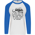 A Bad Day of Off Roading 4X4 All Terrain Mens L/S Baseball T-Shirt White/Royal Blue