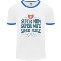 Super Mom Wife Nurse Mothers Day Gift Mens Ringer T-Shirt White/Royal Blue