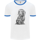 A Dachshund Dog Mens Ringer T-Shirt White/Royal Blue