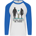 Autism We Will Always Be There Autistic Mens L/S Baseball T-Shirt White/Royal Blue