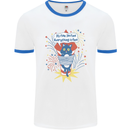 I'm Fine Funny at Fireworks Bonfire Day July 4th Mens Ringer T-Shirt White/Royal Blue