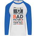 Photography Your Face Funny Photographer Mens L/S Baseball T-Shirt White/Royal Blue