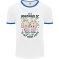 Goataholic On the Way to Get More Goats Mens Ringer T-Shirt White/Royal Blue