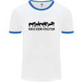 Equestrian Horse Riding Evolution Mens Ringer T-Shirt White/Royal Blue