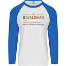Fathers Day Dadalorian Funny Dad Daddy Mens L/S Baseball T-Shirt White/Royal Blue