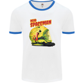 Dead Spaceman Astronaut Helmet Alien Mens Ringer T-Shirt White/Royal Blue