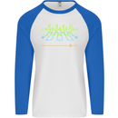 Electrocardiography Music Abby Road Mens L/S Baseball T-Shirt White/Royal Blue