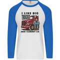 Lorry Driver I Like Big Trucks I Cannot Lie Trucker Mens L/S Baseball T-Shirt White/Royal Blue