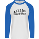 Evolution of Judo MMA Martial Arts Funny Mens L/S Baseball T-Shirt White/Royal Blue