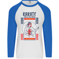 Katate Spirit Martial Arts MMA Mens L/S Baseball T-Shirt White/Royal Blue