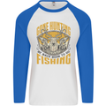 Gone Hunting Then Fishing Funny Hunter Mens L/S Baseball T-Shirt White/Royal Blue