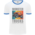 Monster Trucks are My Jam Mens Ringer T-Shirt White/Royal Blue