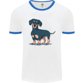 Dachshund Dog Mens Ringer T-Shirt White/Royal Blue