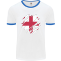 Torn Georgia Flag Georgian Day Football Mens Ringer T-Shirt White/Royal Blue