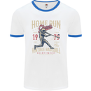 Home Run Vintage Baseball Player Mens Ringer T-Shirt White/Royal Blue
