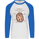 Anatomy of a Hedgehog Funny Mens L/S Baseball T-Shirt White/Royal Blue