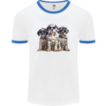 3 Cool Dalmatian Puppy's Dogs Mens Ringer T-Shirt White/Royal Blue