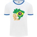 Eat Sleep Brazilian Jiu Jitsu MMA Mens Ringer T-Shirt White/Royal Blue