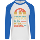 First Fathers Day Together Funny Baby Beer Mens L/S Baseball T-Shirt White/Royal Blue