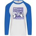 Antisocial Gamer Gaming Funny Graphics Mens L/S Baseball T-Shirt White/Royal Blue