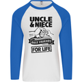 Uncle & Niece Friends for Life Funny Day Mens L/S Baseball T-Shirt White/Royal Blue