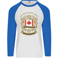 All Men Are Born Equal Canadian Canada Mens L/S Baseball T-Shirt White/Royal Blue