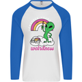 Alien Embrace Your Weirdness Funny LGBT Mens L/S Baseball T-Shirt White/Royal Blue